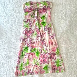 Lilly Pulitzer strapless gown.